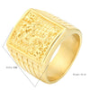 Wholesale Unisex Vintage Geometric Titanium Steel Ring With Goldplated Carving