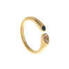 Wholesale Unisex Vintage Geometric Titanium Steel Ring With 18K Real Gold Electroplating