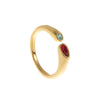 Wholesale Unisex Vintage Geometric Titanium Steel Ring With 18K Real Gold Electroplating