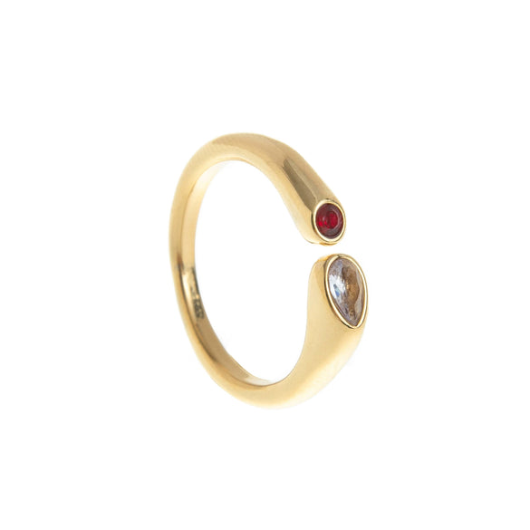 Wholesale Unisex Vintage Geometric Titanium Steel Ring With 18K Real Gold Electroplating