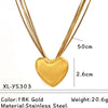 Wholesale Unisex Vintage Minimalist Heart Shape Stainless Steel Titanium Steel Cross Chain Gold Electroplated Pendant Necklace