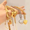 Wholesale Unisex Vintage Minimalist Heart Shape Stainless Steel Titanium Steel Cross Chain Gold Electroplated Pendant Necklace