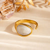 Wholesale Unisex Vintage Style Titanium Steel Opening Adjustable Ring With Heart Shape And Electroplating Treatment