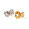 Wholesale Unisex Vshaped Smooth Stainless Steel Ring With Electroplating Treatment