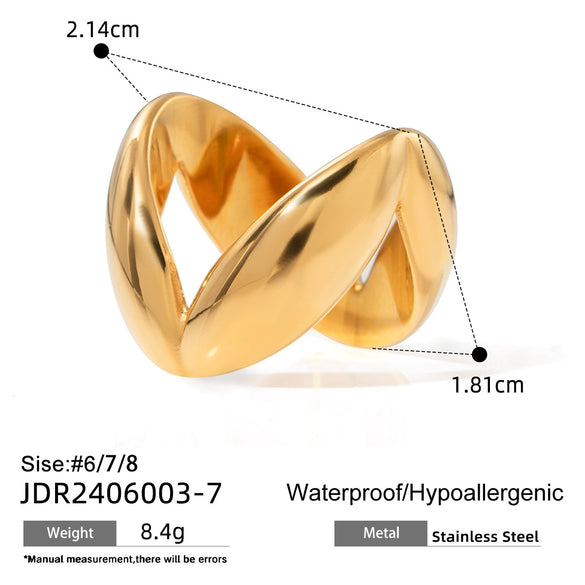 Wholesale Unisex Vshaped Smooth Stainless Steel Ring With Electroplating Treatment