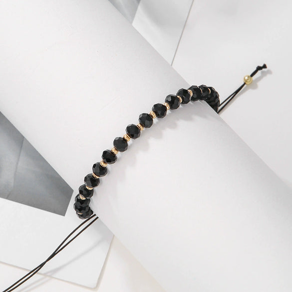 Wholesale Unisex Women's Handmade Glass Bead Geometric Style Woven Bracelet