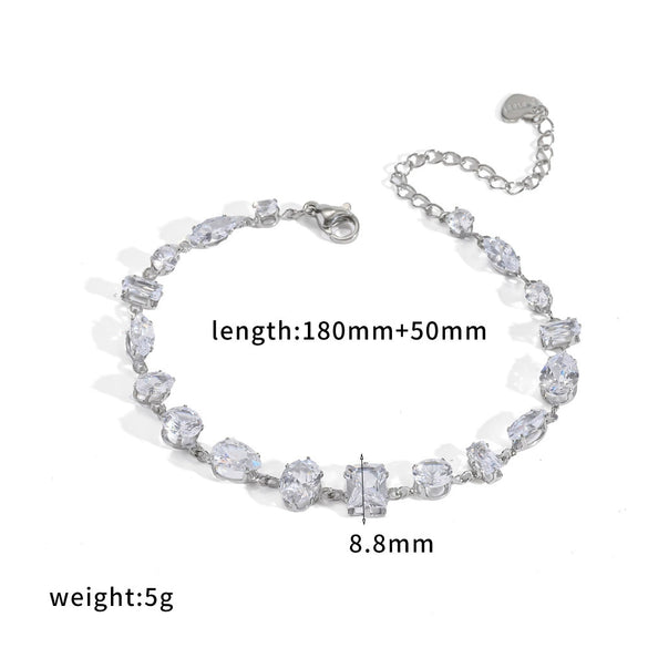 Wholesale Unisex Women's Light Luxury Geometric Stainless Steel Vacuum Plated Bracelet