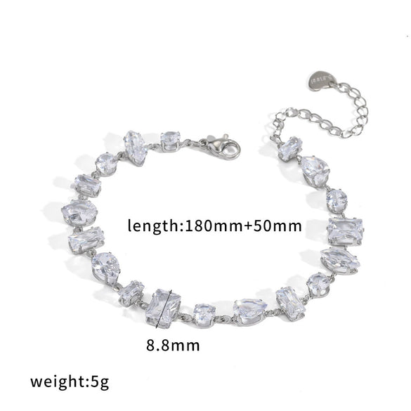 Wholesale Unisex Women's Light Luxury Geometric Stainless Steel Vacuum Plated Bracelet