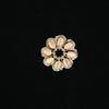 Wholesale Unisex Zinc Alloy Flower Patterned Round Cat's Eye Stone Corsage Brooch With Electroplating