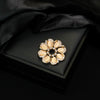 Wholesale Unisex Zinc Alloy Flower Patterned Round Cat's Eye Stone Corsage Brooch With Electroplating