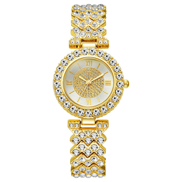 Wholesale Universal Fashion Alloy Bracelet Watch With Round Dial And Roman Scale Quartz Movement