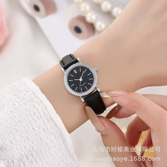 Wholesale Universal Leisure Retro Artistic Quartz Watch With Alloy Case Imitation Leather Strap And Round Dial