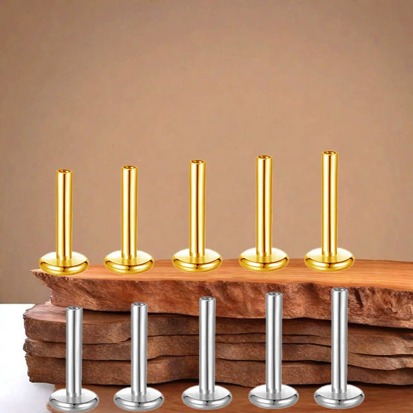 Wholesale Universal Lip Stud And Ear Bone Stud Replacement Rod In Geometric Style Made Of Copper And Stainless Steel With Electroplating Treatment Unisex