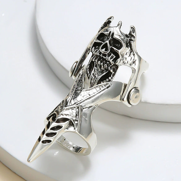 Wholesale Universal Skull Faucet Joint Flexible Ring For Men Alloy With Animal Pattern Electroplated