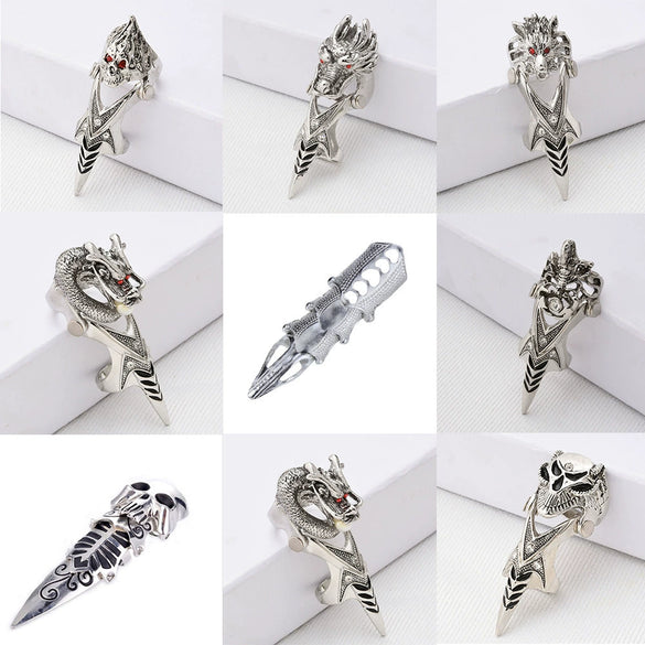 Wholesale Universal Skull Faucet Joint Flexible Ring For Men Alloy With Animal Pattern Electroplated