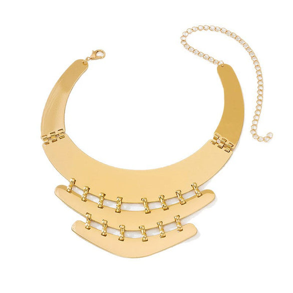 Wholesale Ushaped Alloy Hollowout Shiny Pendant Necklace For Unisex In Sweet And Cool Geometric Style