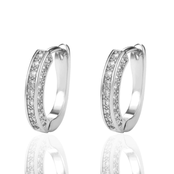 Wholesale Ushaped Geometric Copper Zircon Diamond Earrings For Women