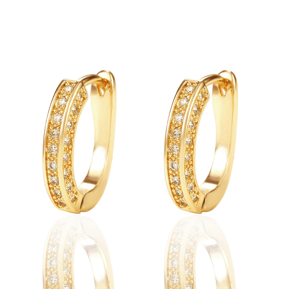 Wholesale Ushaped Geometric Copper Zircon Diamond Earrings For Women