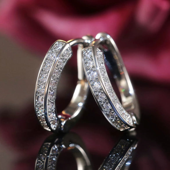 Wholesale Ushaped Geometric Copper Zircon Diamond Earrings For Women