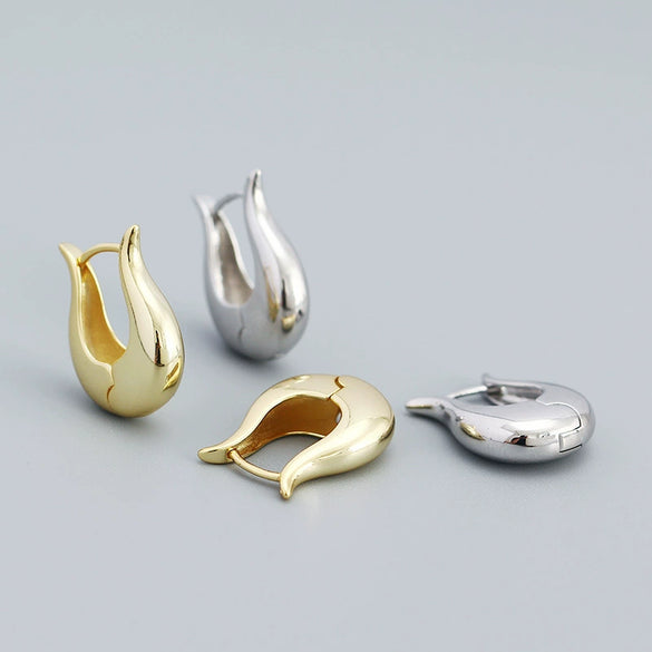 Wholesale Ushaped Geometric Style Electroplated S925 Sterling Silver Ear Buckle Earrings For Women