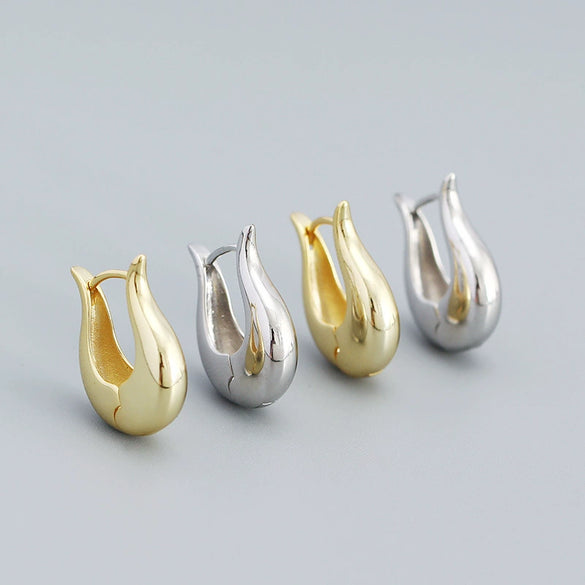 Wholesale Ushaped Geometric Style Electroplated S925 Sterling Silver Ear Buckle Earrings For Women