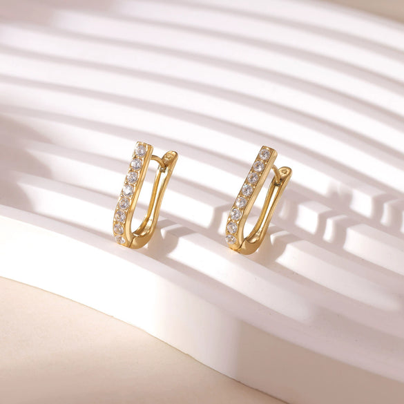 Wholesale Ushaped Oshaped Square Geometric Titanium Steel Ear Jewelry With Electroplating For Women