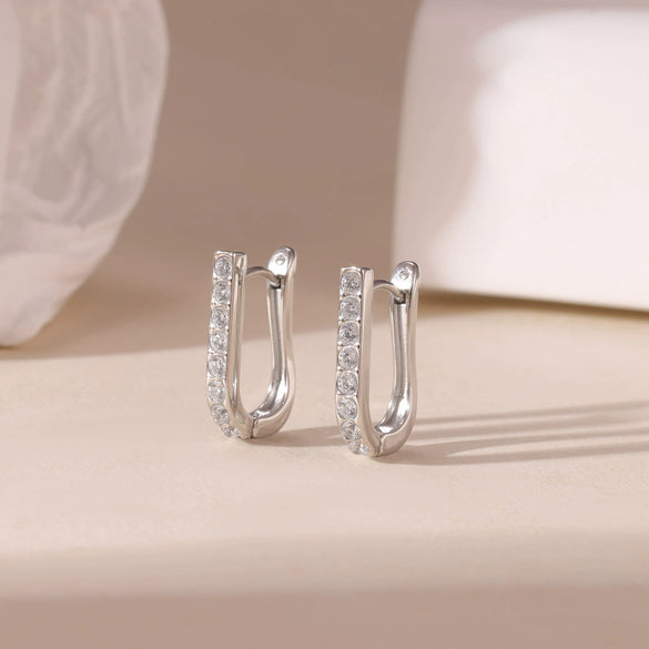 Wholesale Ushaped Oshaped Square Geometric Titanium Steel Ear Jewelry With Electroplating For Women