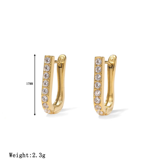 Wholesale Ushaped Oshaped Square Geometric Titanium Steel Ear Jewelry With Electroplating For Women