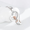 Wholesale Valentine's Day Heart Shaped Silver 925 Sterling Pendant Necklace With Diamond Twocolor And Flower Pattern Electroplated