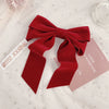 Wholesale Velvet Duckbill Hairpin Sweet Handmade Women's Wine Red Bow Hair Accessory