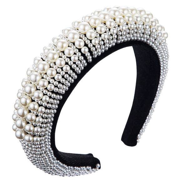 Wholesale Velvet Handmade Hair Band For Women With Pearl And Sponge Trendy And Highend