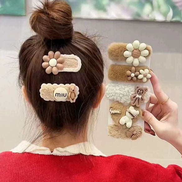 Wholesale Velvet Sweet Cartoon Plush Handmade Women's Hairpin Bangs Clip