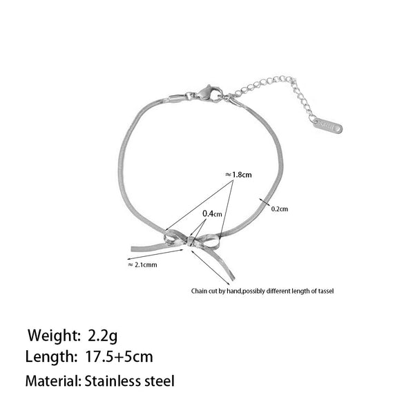 Wholesale Versatile Bow Tie Snake Bone Chain 18K Gold Plated Titanium Steel Necklace With Butterfly Dragonfly Insect Patterns For Women