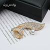 Wholesale Versatile Diamond Brooch Zinc Alloy Leaves Pattern Electroplating Unisex Fashion Ol Style