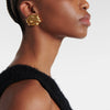 Wholesale Versatile Geometric Exaggerated Retro Glossy Asymmetrical Striped Copper Electroplated Women's Earrings