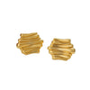Wholesale Versatile Geometric Exaggerated Retro Glossy Asymmetrical Striped Copper Electroplated Women's Earrings