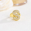 Wholesale Versatile Light Luxury Hand Jewelry Copper Letter Rings Inlaid With Zircon And Electroplated