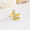 Wholesale Versatile Light Luxury Hand Jewelry Copper Letter Rings Inlaid With Zircon And Electroplated