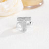 Wholesale Versatile Light Luxury Hand Jewelry Copper Letter Rings Inlaid With Zircon And Electroplated