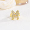 Wholesale Versatile Light Luxury Hand Jewelry Copper Letter Rings Inlaid With Zircon And Electroplated