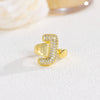 Wholesale Versatile Light Luxury Hand Jewelry Copper Letter Rings Inlaid With Zircon And Electroplated