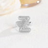 Wholesale Versatile Light Luxury Hand Jewelry Copper Letter Rings Inlaid With Zircon And Electroplated