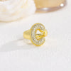 Wholesale Versatile Light Luxury Hand Jewelry Copper Letter Rings Inlaid With Zircon And Electroplated
