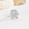 Wholesale Versatile Light Luxury Hand Jewelry Copper Letter Rings Inlaid With Zircon And Electroplated