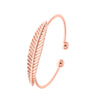 Wholesale Versatile Simple Open Leaf Bracelet In Alloy With Electroplating Treatment