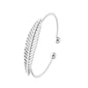 Wholesale Versatile Simple Open Leaf Bracelet In Alloy With Electroplating Treatment