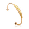 Wholesale Versatile Simple Open Leaf Bracelet In Alloy With Electroplating Treatment