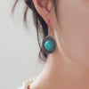 Wholesale Vintage Alloy Geometric Round Turquoise Earrings With Electroplating For Women