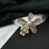 Wholesale Vintage Alloy Women's Diamondencrusted Brooch With Leaf Pattern And Electroplating Design