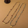 Wholesale Vintage Animal Zodiac Handmade Red Agate Czech Beads African Pine Gravel Stainless Steel Rope Titanium Steel Pendant Necklace For Women